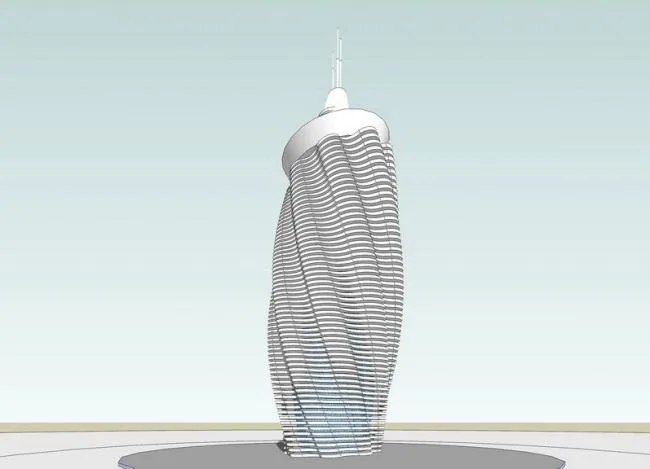Sketchup办公模型|超高层办公楼，现代风格