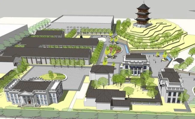Sketchup商业模型|多层会所，住宅，别墅，商业建筑，法式，古典风格