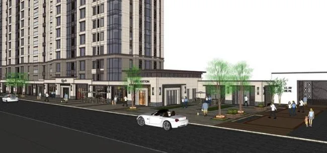 Sketchup住宅模型|高层住宅，底层商业，沿街商业，欧式风格