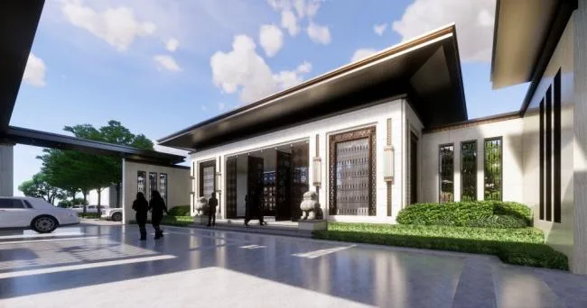 Sketchup商业模型|多层售楼处，商业建筑，新中式风格