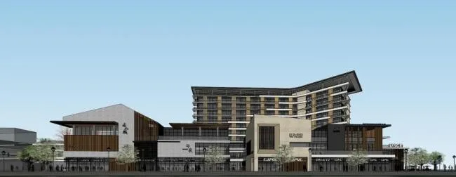 Sketchup商业模型|荣和商业街，多层商业建筑，现代风格
