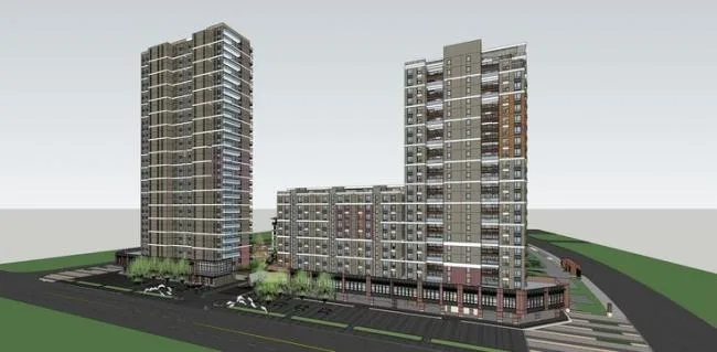Sketchup住宅模型|万科璞悦湾高层住宅，居住建筑，现代风格