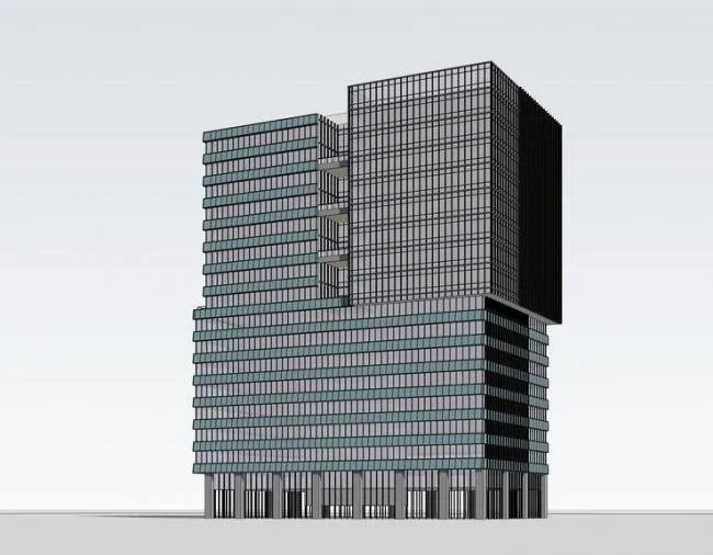 Sketchup办公模型|高层办公楼，现代风格