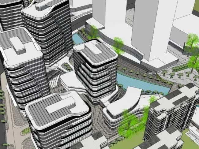 Sketchup住宅模型|高层住宅，现代风格，居住建筑