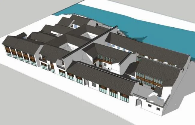 Sketchup住宅模型|多层街坊民居，住宅，古建，中式风格