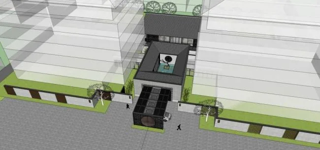Sketchup商业模型|多层商业会所，中式风格