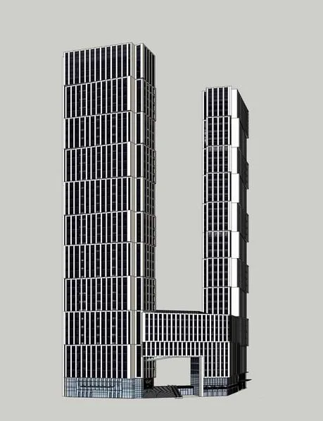 Sketchup办公模型|高层办公楼，现代风格
