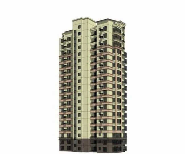 Sketchup住宅模型|高层住宅，新古典风格，居住建筑