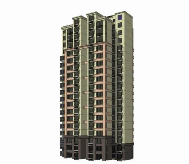 Sketchup住宅模型|高层住宅，新古典风格，居住建筑