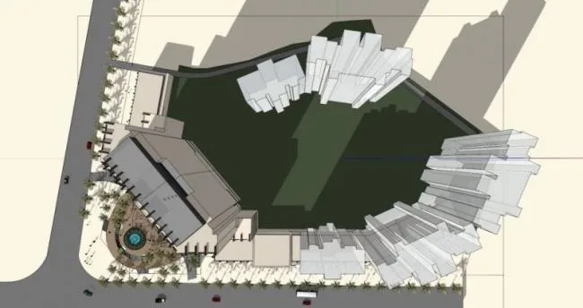 Sketchup办公模型|高层办公，底层商业，现代风格