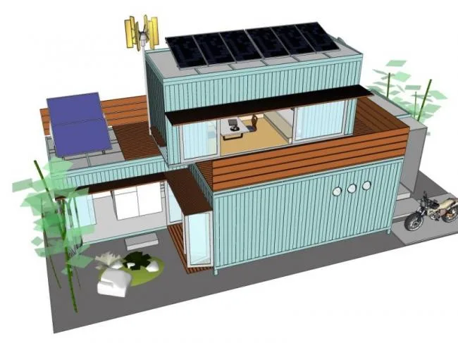 Sketchup住宅模型|多层住宅，集装箱，居住建筑，现代风格