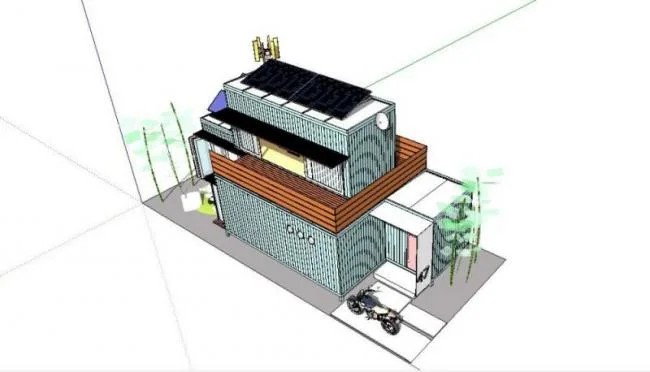 Sketchup住宅模型|多层住宅，集装箱，居住建筑，现代风格