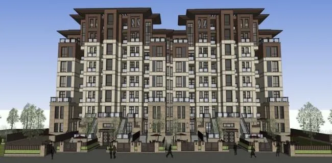 Sketchup住宅模型|多层住宅，草原风格，居住建筑