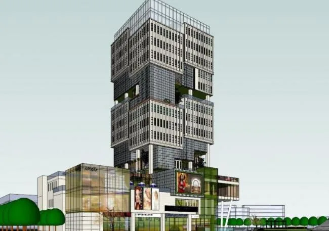Sketchup办公模型|高层办公楼写字楼，现代风格
