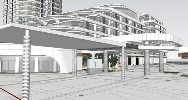 Sketchup住宅模型|高层酒店，多层住宅，现代风格