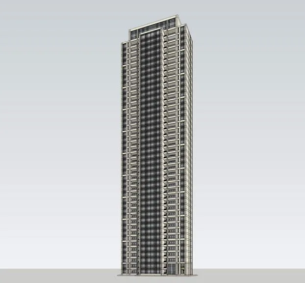 Sketchup住宅模型|超高层住宅，现代风格，居住建筑