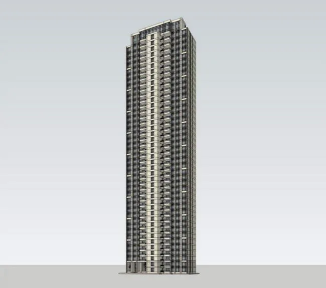 Sketchup住宅模型|超高层住宅，现代风格，居住建筑