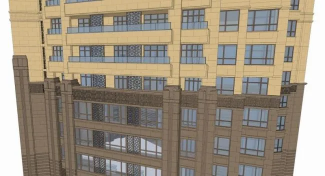 Sketchup住宅模型|超高层公寓，古典风格，居住建筑