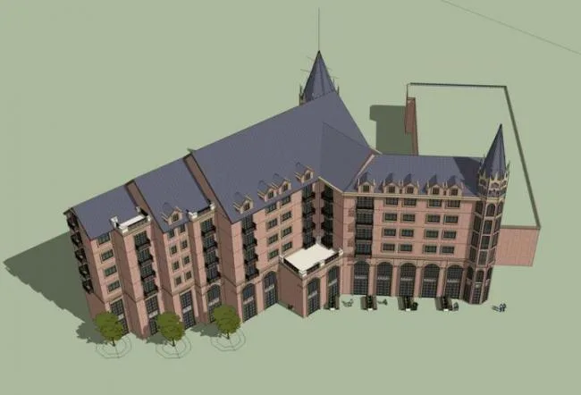 Sketchup住宅模型|多层住宅，居住建筑，英伦古典风格
