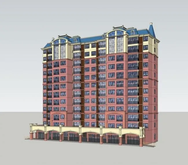 Sketchup住宅模型|中高层住宅，法式风格，古典风格，居住建筑