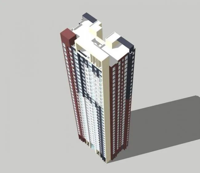 Sketchup住宅模型|高层住宅，居住建筑，现代风格