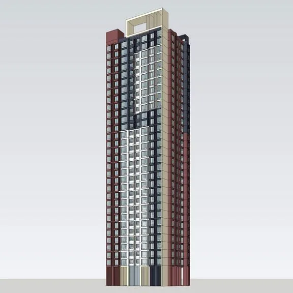 Sketchup住宅模型|高层住宅，居住建筑，现代风格