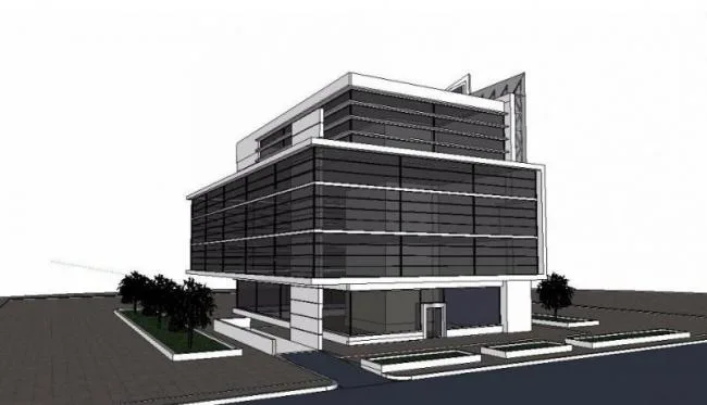 Sketchup办公模型|多层办公楼，公司总部办公楼，现代风格
