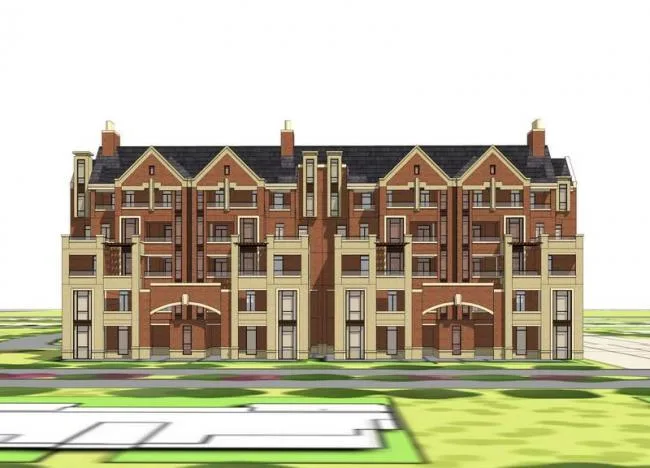 Sketchup住宅模型|高层住宅，洋房，英式风格，居住建筑，古典风格