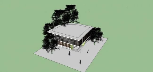 Sketchup商业模型|多层商业会馆，现代风格