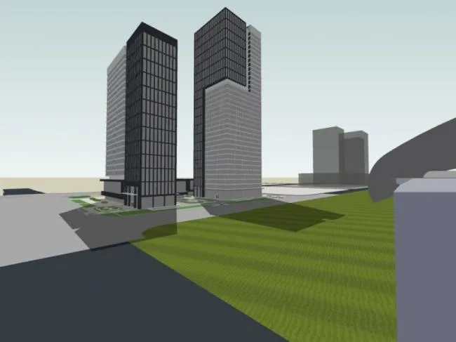 Sketchup办公模型|超高层办公楼，现代风格