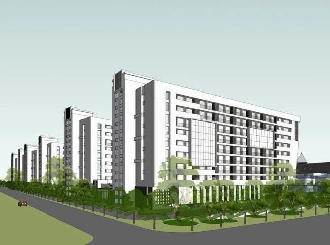 Sketchup住宅模型|多层公寓，居住建筑，现代风格