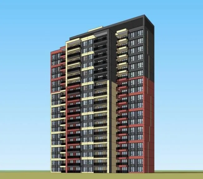 Sketchup住宅模型|现代风格，高层住宅，居住建筑