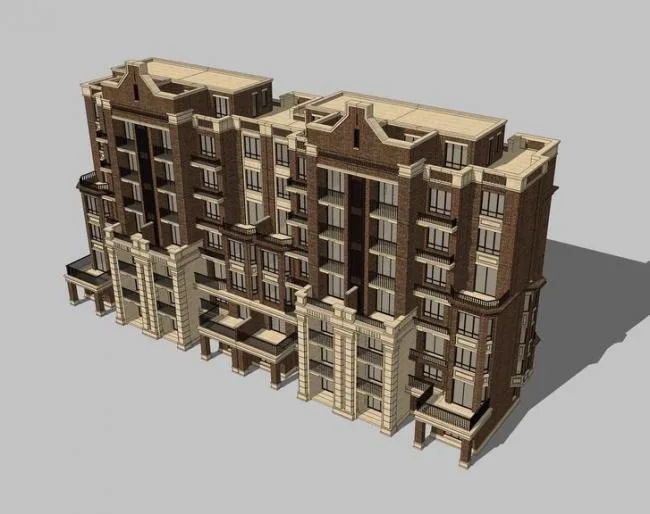Sketchup住宅模型|多层住宅，居住建筑，英式风格，古典风格