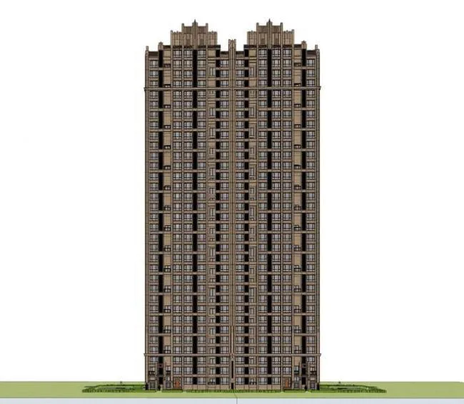 Sketchup住宅模型|高层住宅，居住建筑，古典风格，ArtDeco风格