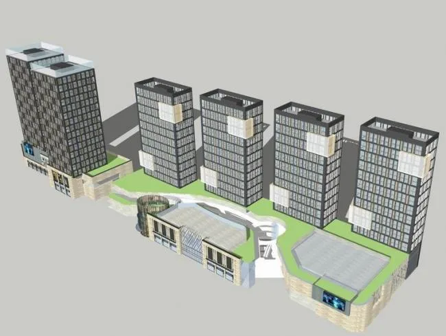 Sketchup住宅模型|高层公寓，现代风格，居住建筑