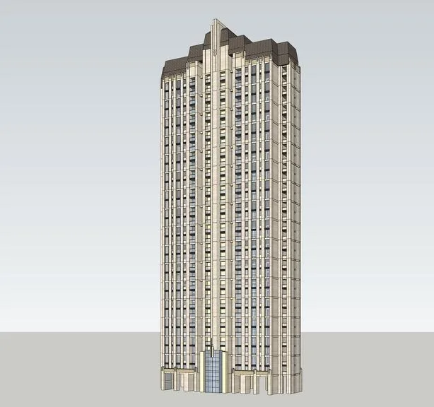 Sketchup住宅模型|高层住宅，法式风格，新古典风格，居住建筑