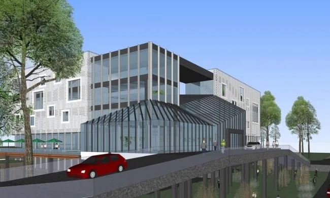 Sketchup商业模型|多层商业会所，现代风格，景观