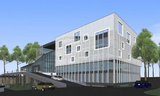 Sketchup商业模型|多层商业会所，现代风格，景观