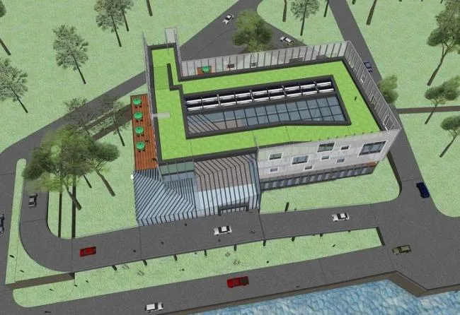 Sketchup商业模型|多层商业会所，现代风格，景观