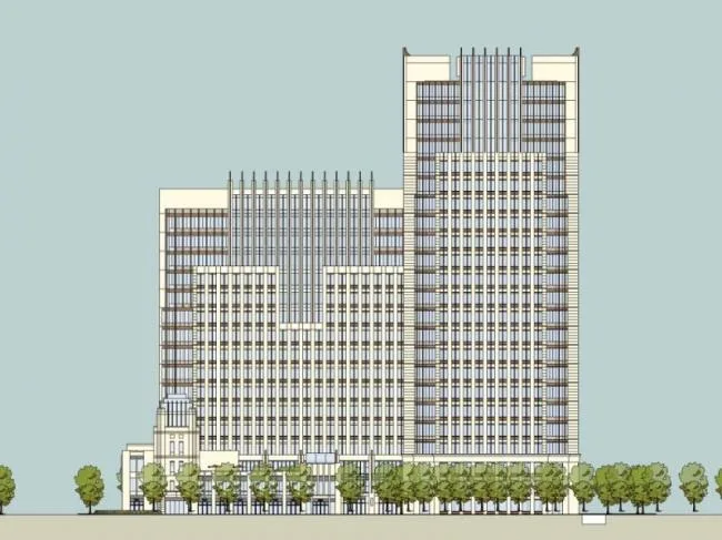 Sketchup办公模型|高层办公楼群，现代风格