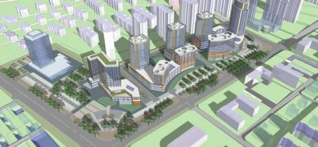 Sketchup办公模型|多高层办公楼区，现代风格