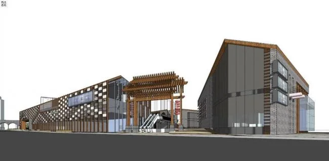 Sketchup商业模型|多层商业街，民国风，中式风格
