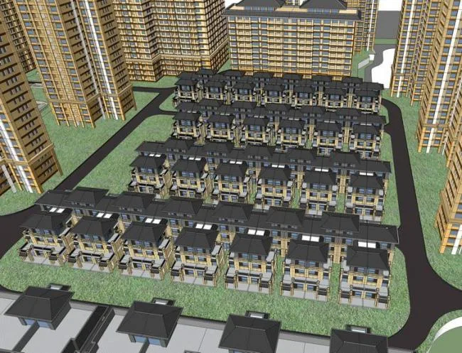 Sketchup住宅模型|高层住宅小区，居住建筑，新古典风格