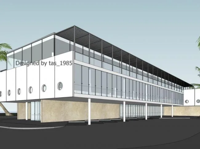 Sketchup办公模型|多层办公建筑，现代风格
