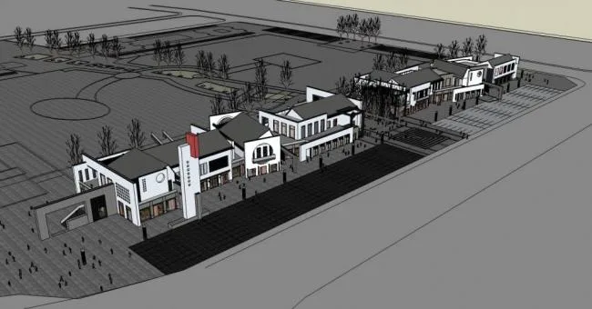 Sketchup商业模型|多层商业街，新中式风格