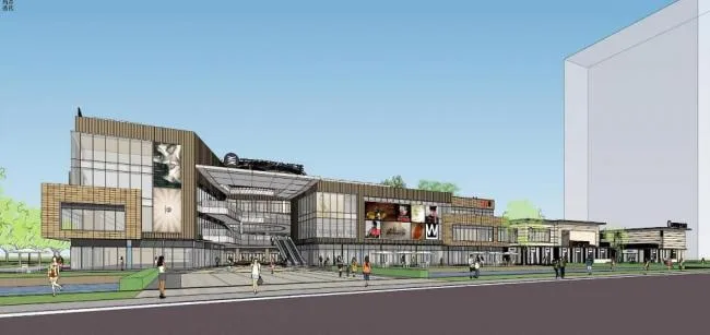 Sketchup商业模型|江苏苏州苏南万科湖西玲珑，多层商业建筑，现代风格