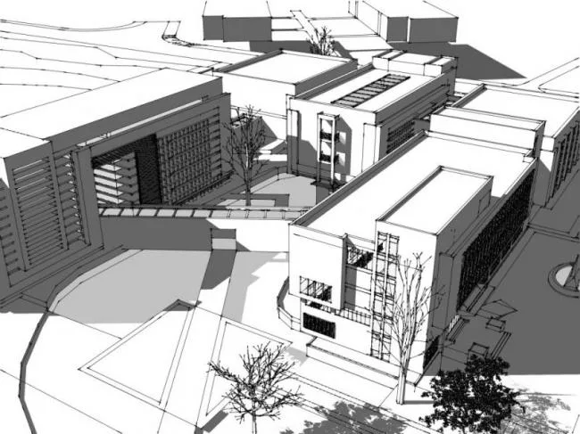 Sketchup办公模型|多层办公楼，现代风格