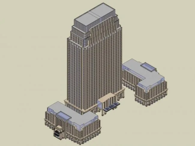 Sketchup办公模型|高层办公楼，现代风格