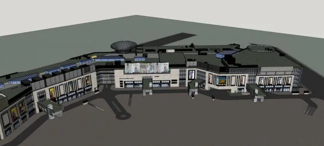 Sketchup商业模型|多层商业街，现代风格，商业裙房