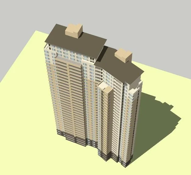 Sketchup住宅模型|超高层住宅，居住建筑，现代风格